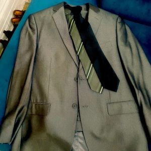 Two button suit with two ties